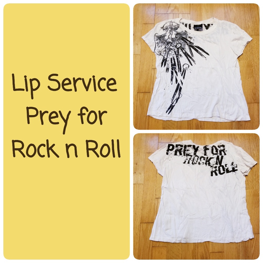 Lip Service Prey for Rock n Roll Scissor Wing Top